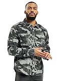 zwei aufgesetzte Brusttaschen Brandit Vintage Shirt Longsleeve Grey Camo XL
