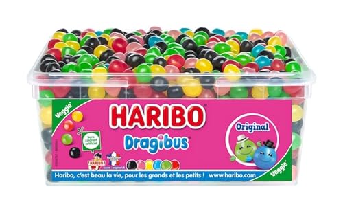HARIBO - Dragibus - Bonbons Sans Colorants Artificiels & Sans Gélatine - Sachet Vrac 1,1 kg