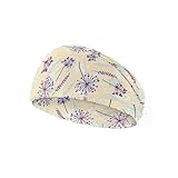 LedBack Floral Decor Sweatbands Sweat Absorbent Sports Headbands for Boys and Girls Fashion Breathable Elastic Hairband Purple Dandelion Athletic Headscarf for Running