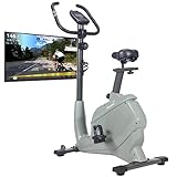 Skandika Heimtrainer Ulisses grau | Fitnessfahrrad App kompatibel mit Kinomap und mehr, manueller Widerstand, Pulsmessung, bis 150 kg, leise, wartungsarm, LCD-Display | Cardiotrainer für Zuhause