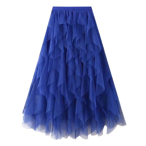 Tüllrock Blau, Tüll Rock Damen Retro Karneval Kostüm Tüllrock - Lang Minirock Petticoat Unterrock Mit Pailletten Sternen Tutu 50Er Party,...