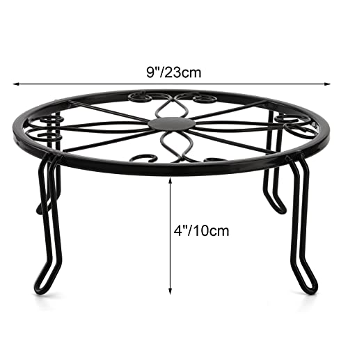 Tosnail 5 Pack Metal Plant Stands for Indoor and Outdoor Planters Flower Pots Holder Beverage Dispenser Stand Pumpkin Short Stand for Floor and Tabletop Decoration - Image 2