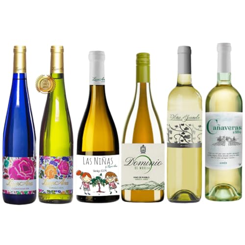 Bodegas Cañaveras Degustación Vinos Blancos - Lote de 6 botellas Vino de la Tierra de Castilla- Pack 6 x 750 ml