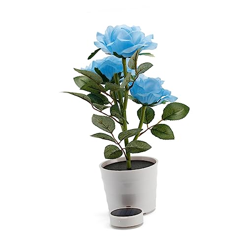 ABOOFAN Lampe Solaire Led De Rose Artificielle Pour Décoration D'intérieur Et D'extérieur, Étanche, Auto-alimentée, Pour Pot De Fleurs, Balcon Ou Jardin
