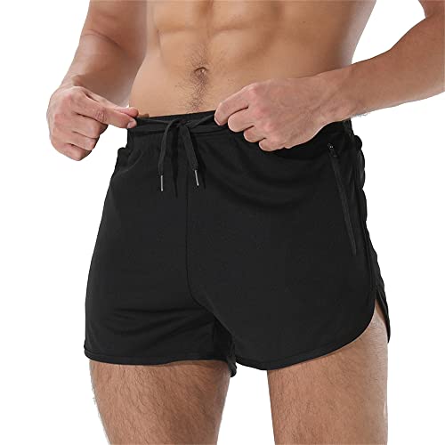 Shorts de corrida masculinos de secagem rápida para academia, exercícios físicos, shorts curtos de 7