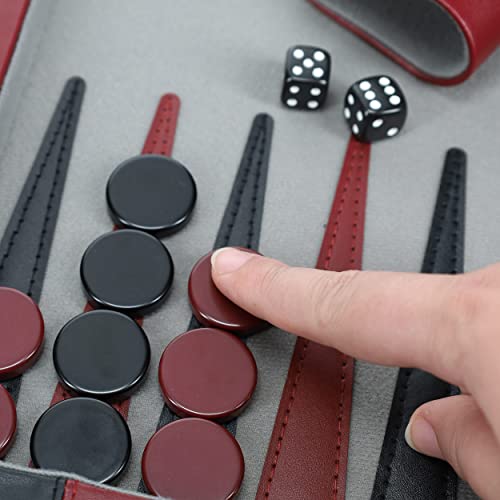 Backgammon en burdeos y negro miniatura 7