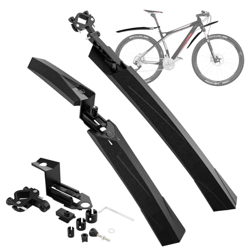 Cooryda Bicycle Mudguard Set, Universal Front and Rear Mudguards, Adjustable Bicycle Mudguards, Quick Release Design, Suitable for All MTB/Road Bike/Moped,24/25/26/27.5/28 Inch