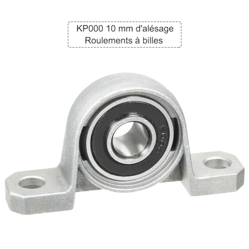 Saipor 4 Stück KP000 Rollenlager, Axialkugellager, 10 mm, Sohlenlager für Kissenblock, Zinklegierung, Kugellager, Flansch, selbstausrichtend, Lager für 3D-Drucker