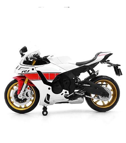 Moto Yamaha YZF-R1M 1:12 de colección en metal fundido a presión blanco 3
