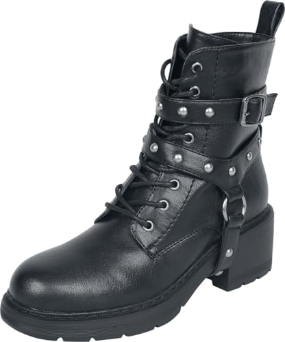 Rock Rebel by EMP Mujer Botas Negras con Cordones y Tachuelas EU38