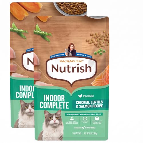 Nutrish Indoor Complete Dry Cat Food, 3 lb. Bag (Rachael Ray) (Pack of 2)