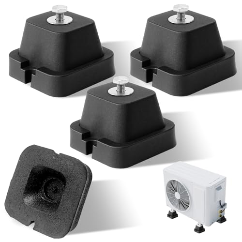 4 Stück Dämpfungssockel,Gummifüße Klimaanlage,Dämpfungssockel Wärmepumpe,für Bodenkonsole Klimaanlage Antivibrationsfüße,Wasserdichter und...