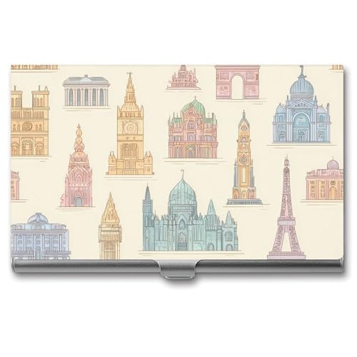 World Famous Landmarks Business Card Holder Ultra-thin Metal ID Clip Wallet Credit