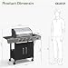 Aoxun Outdoor Garden Gas Barbecue Cart, 4+1 Burner Gas Grill Including Side Burner, Warming Shelf, Side Worktop, Lockable Storage Compartment & Brake Casters, Perfect for Patio, Backyard