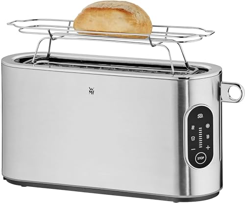 Foto von WMF Lumero Toaster 2 Scheiben, Langschlitz mit Brötchenaufsatz, XXL, Einseitiges Toasten, 1-Scheiben-Taste, 10 Bräunungsstufen, Toaster edelstahl matt