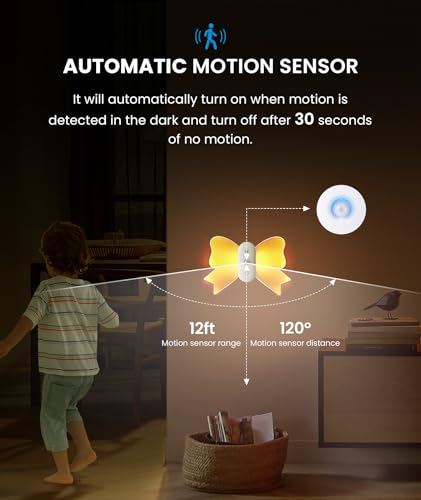 Image of LOFTEK Motion Sensor Wall Light, Rechargeable Color-Changing Sconce with Butterfly Wing Design, Dimmable Brightness, 1800mAh Battery, Perfect for Hallway, Stairs, Bedroom, Bathroom [2 Pack]