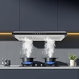 36 in Slim Kitchen Ducted Range Hood, 1200 CFM Under Cabinet Range Hood with Gesture Sensing Control, 3 Speed Adjustable, LED Lights, Ducted Wall Mount Stainless Steel Kitchen Vent Hoods for Rv, Oven