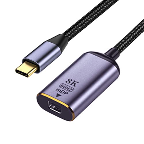 CY USB C to Mini Displayport Adapter,USB4 Type C Source to Mini DP Displayport Female Cable Display 8K 60HZ UHD 4K Monitor Displays Adapter