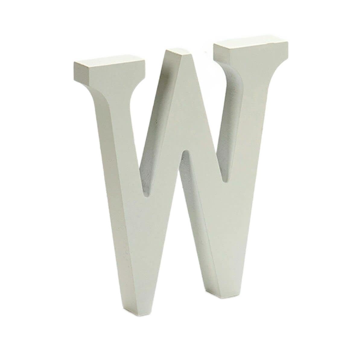 Letra W de madera blanca de 21 cm pack de 12 unidades para decoracion