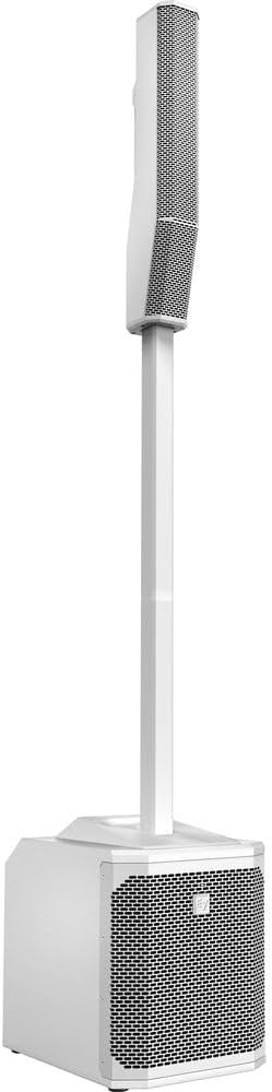 Electro-Voice Evolve 30M Portable Powered Column Loudspeaker System, White (F.01U.366.322) Bundle with Cover for Evolve 30M, Polsen M-85 Pro Microphone, Kellards Mic Stand, and XLR-XLR Cable