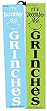 It's December Grinches 5'x24' Stencil Vertical Holiday DIY Porch Home Decor