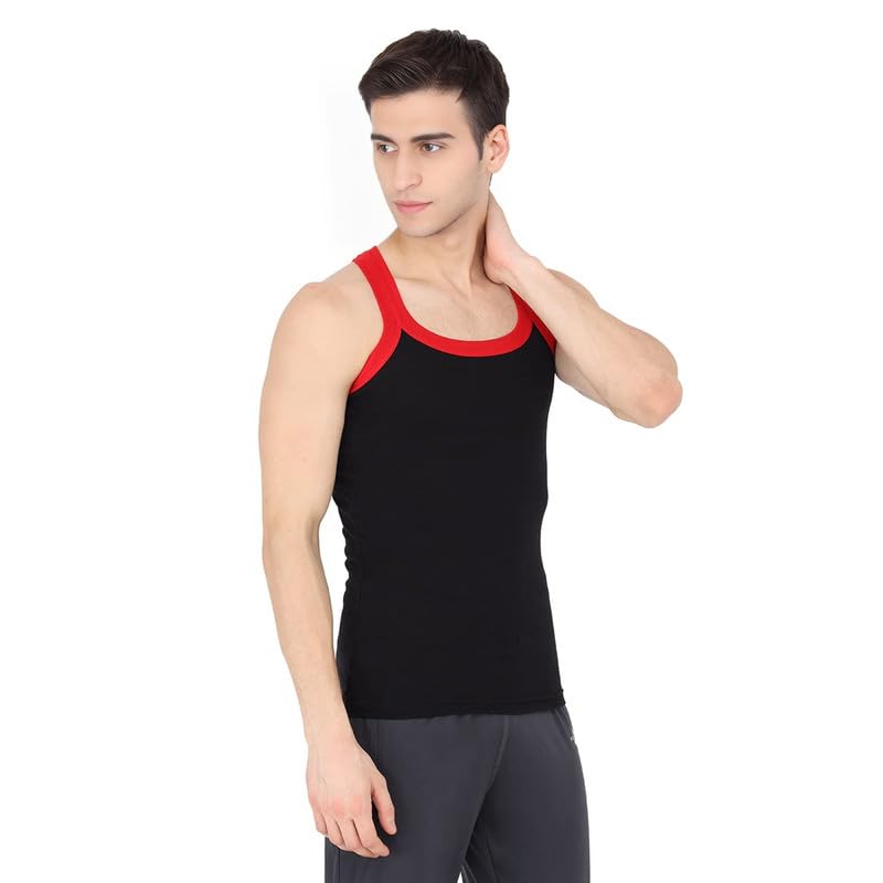 Image of INNERO MBG Cotton Men's Gym Vest, Multicolor Soft & Comfortable Square Neck Undershirt