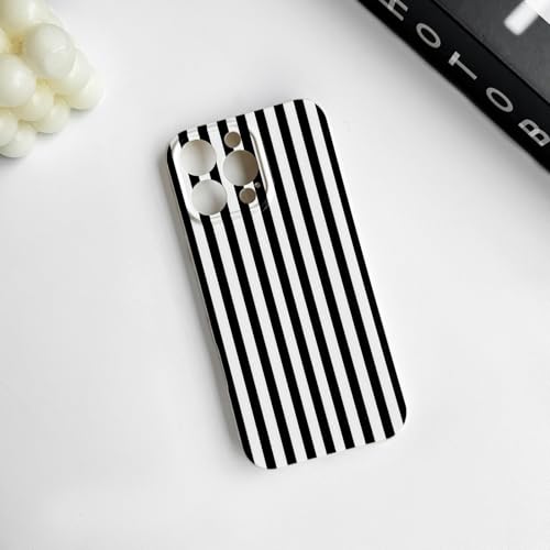 Lovmooful Compatible for iPhone 16 Pro Case Cute Color Striped with Aesthetics Design for Girls Women Soft TPU Shockproof More Protective Girly for iPhone 16 Pro Case-Black&White by Lovmooful - Used condition - Image 5