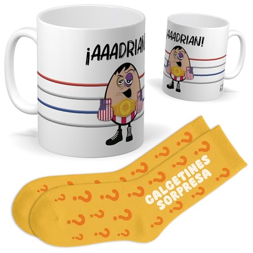 Imagen de mundohuevo Set regalo personalizado para frikis Taza Rocky + Calcetin sorpresa Regalo personajes