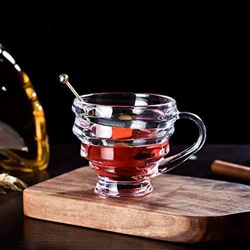 Image of Premium Glass Tea & Coffee Cups Set of 6, 210 ML Transparent Glass Mug with Handle for Coffee,Green Tea, Hot & Cold Beverages, Stylish Clear Drinking Cups for Home Kitchen Cafe (CTZ - 27)