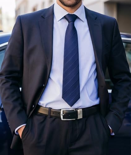 Image of MILORDE Reversible Belt for Men - Adjustable Size - Premium Leather - Double Style in One Belt