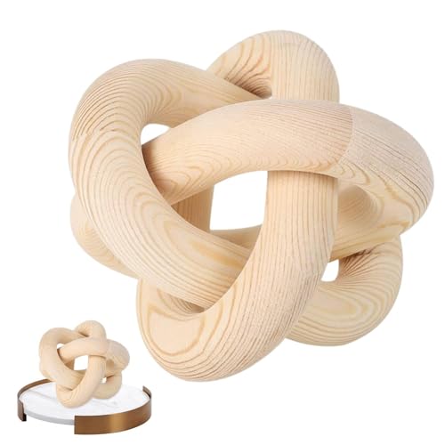 Decorazione con nodo in legno - Decorazioni con nodo in legno da tavolo per vetrina, libreria, scrivania, catena decorativa intagliata a mano per soggiorno, ufficio, caffetteria