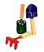 G & F 10012 JustForKids Kids Garden Tools Set with Tote hand rake shovel trowel,Assorted