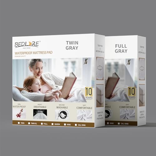 2 Pack Waterproof Mattress Protector, Twin XL Size Noiseless Durable Mattress Pad with Deep Pocket, Fitted Up to 6"-18", Soft & Breathable Bed Mattress Cover for Teenager Bedroom, College Do