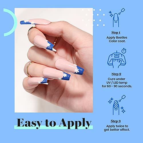 Image of Beetles Blue Gel Nail Polish, 1 Pcs 15ml Cobalt Color All Season Gel Polish Nail Art Manicure Salon Soak Off DIY Nail Uv Design at Home for Women