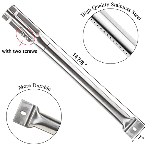 Hisencn Repair Kit For Master Forge 1010037, 1010048 Gas Grill Models, Stainless Steel Burners, Stainless Heat Plates Replacement Parts #TOP1