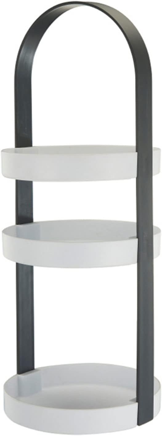 Étagère de rangement ronde avec poignée intégrée gris amovible
