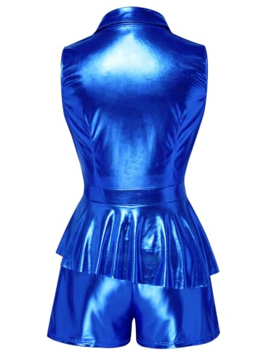 Playsuit metalizado azul real para deslumbrar en cenas de cóctel nocturnas 2
