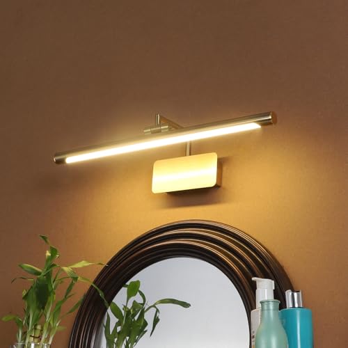 Image of Groeien Pack of 2 | 12 WATT LED 3 Color Golden Body Picture Photo Frame /Mirror Bathroom Wall Light with Adjustable Head(Warm+Natural+Coolwhite) (50CM)