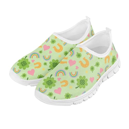 Girls Running Slip On Shoes Funny Print Kids Tennis Shoes for Travel