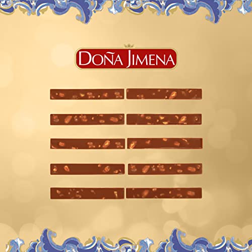Doña Jimena Schokoladen-Turrón-Sticks mit Erdnüssen, Honig und Mandel (gesalzen), glutenfrei, 200 Gramm.