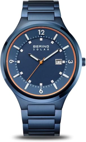 Montre solaire BERING homme bleue en acier pour un style élégant et durable au quotidien