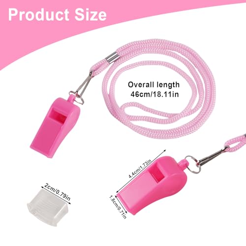 Silbatos Plásticos Rosas con Boquilla y Cordón Pack de 2 miniatura 2