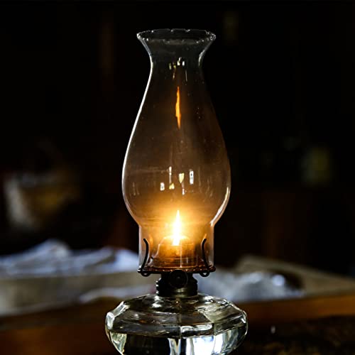 Mobestech Oil Lamp Globe Lamp Replacement Kerosene Lamp Shade Glass Oil Lamp Chimney Hurricane Lamp Glass Replacement Clear for Crimp Top Chimney