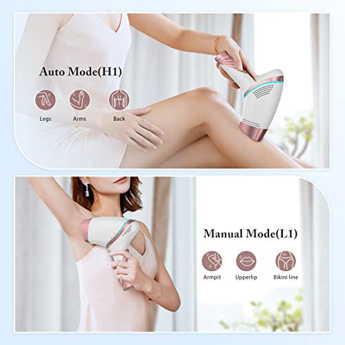 IPL Laser Hair Removal Device for Women and Men, Upgrade At-Home Permanent Painless Hair Removal with Ice Compress System for Armpits, Bikini Line and Whole Body
