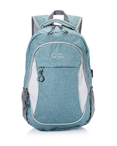 One Trail Daypack | 20L Laptop Backpack | Usb Charging Port (Teal Colorblock) #TOP16