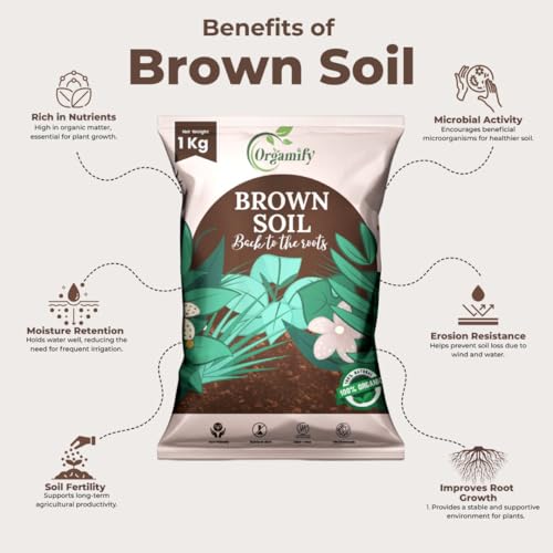 Image of Premium Brown Soil (1KG) | Organic Potting Mix for Indoor & Outdoor Plants | Nutrient-Rich, Chemical-Free Soil with Microbes | Enhances Root Growth, Water Retention & Soil Structure