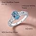 SHOP LC DELIVERING JOY 925 Sterling Silver Sky Blue Topaz White Statement November Birthstone Ring For Women Stylish Jewelry Birthday Christmas Gifts for Women Size 6 Cttw 1.2