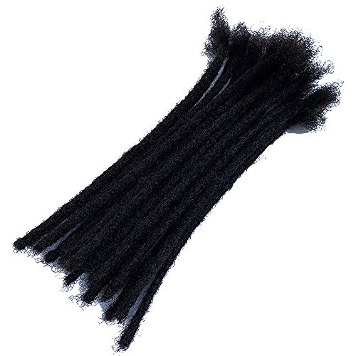 Yonna Human Hair Microlocks Sisterlocks Dreadlocks Extensions 20Locs Full Handmade (Width 0.4Cm) 8Inch Natual Black #1B #TOP3