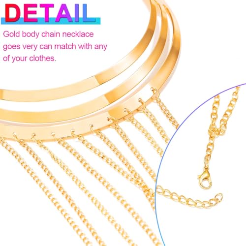 Nicute Body Chain Necklace Gold Shoulder Chains Body Chain Jewelry for Women4