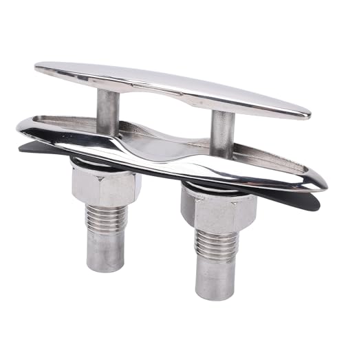 Asixxsix 6 Inch Boat Cleat, 316 Stainless Steel Marine Dock Cleat, Flush Mount Retractable Pull Up Cleat, Flush Mount Kayak Cleat for Boat Docks, Heavy Duty Marine Dock Cleat